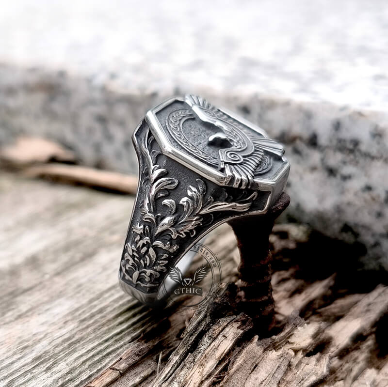 Norse Flying Eagle Viking Ring in Stainless Steel