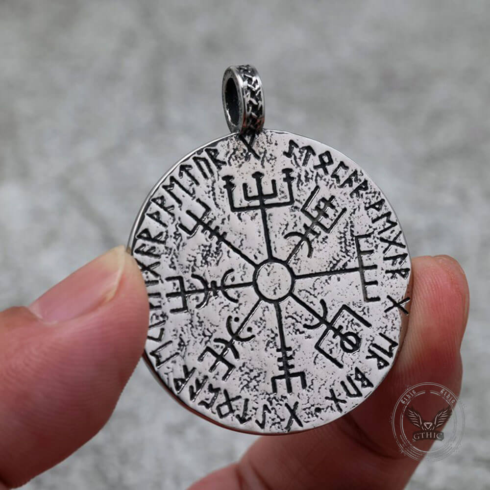 Norse Gods Twin Wolves Viking Pendant in Stainless Steel