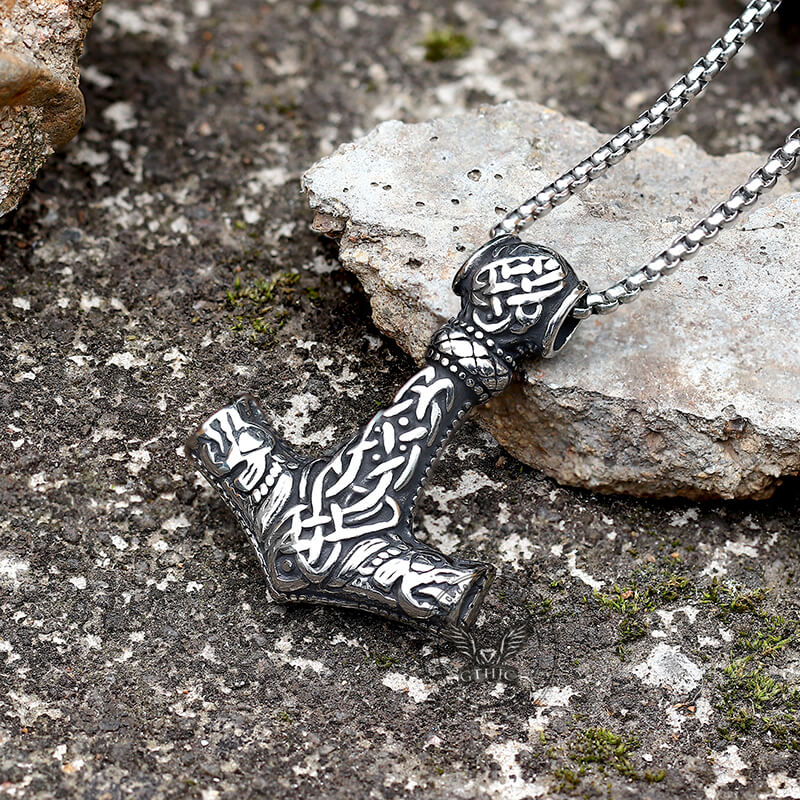 Norse Mjolnir Viking Pendant in Stainless Steel