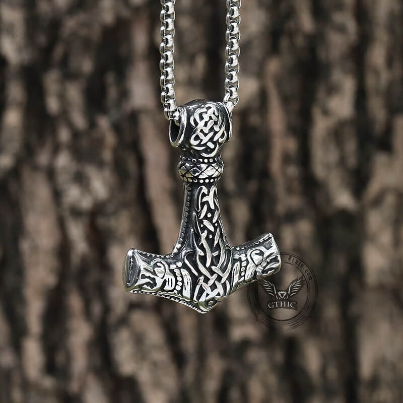 Norse Mjolnir Viking Pendant in Stainless Steel