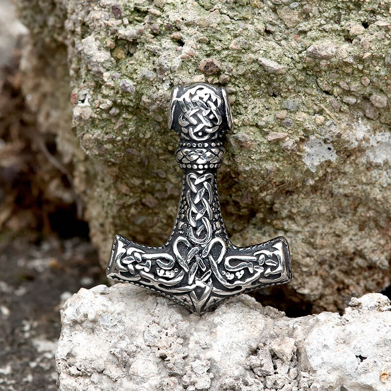 Norse Mjolnir Viking Pendant in Stainless Steel