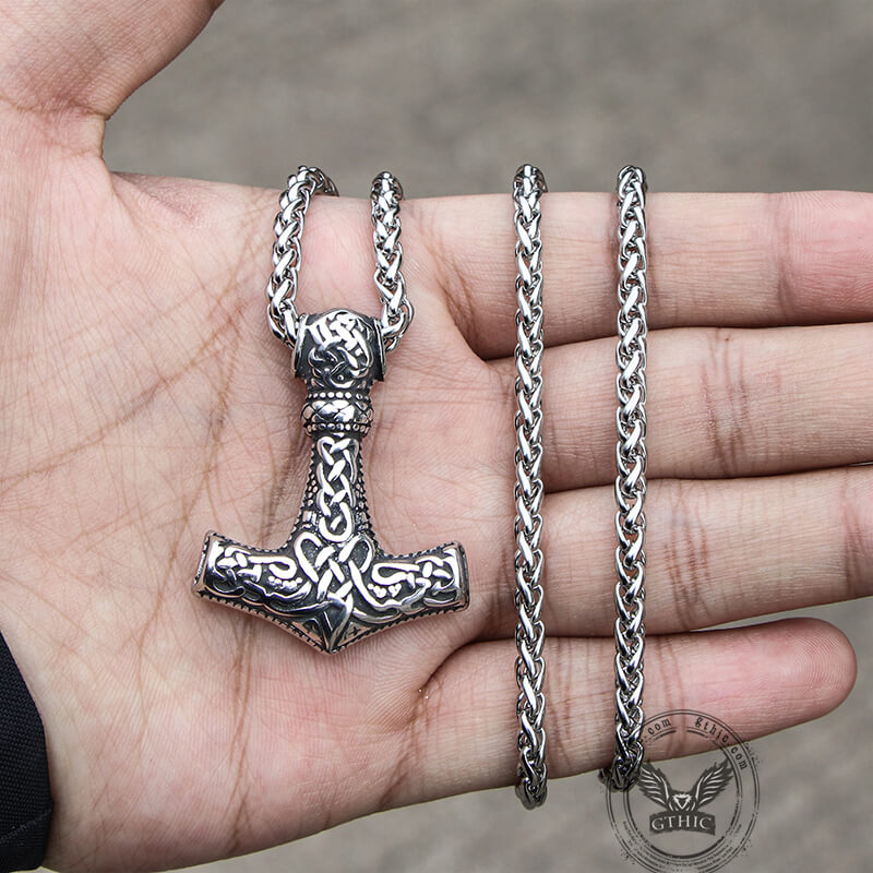 Norse Mjolnir Viking Pendant in Stainless Steel