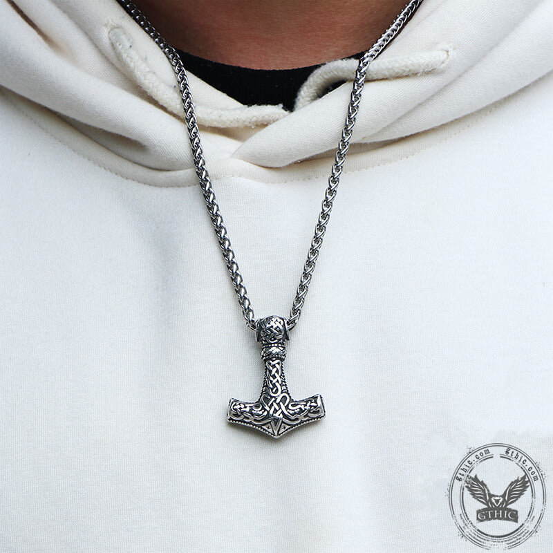 Norse Mjolnir Viking Pendant in Stainless Steel