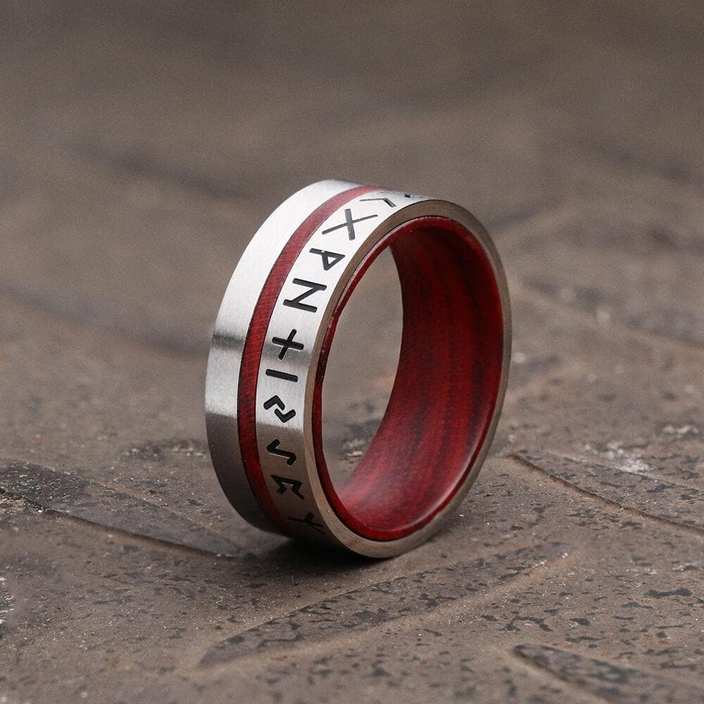 Norse Viking Runes Ring in Stainless Steel