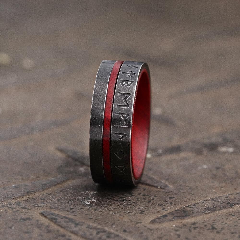Norse Viking Runes Ring in Stainless Steel