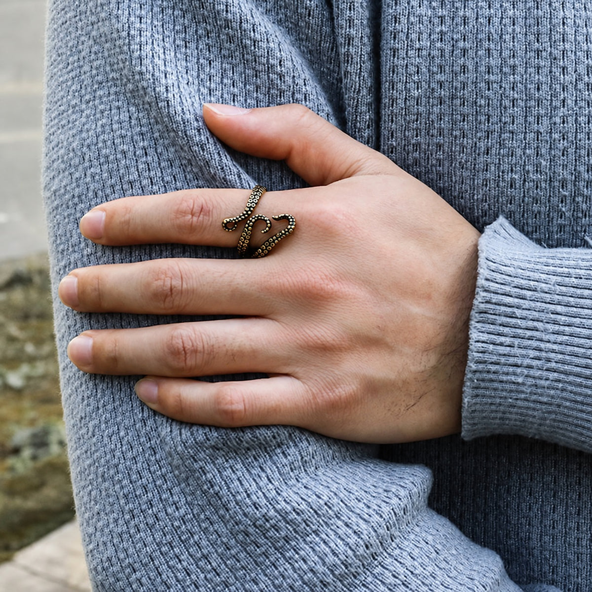 Octopus Arms Ring in Stainless Steel