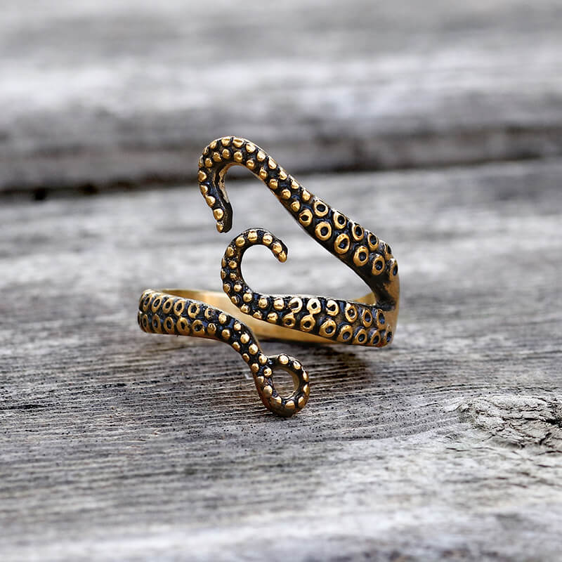 Octopus Arms Ring in Stainless Steel