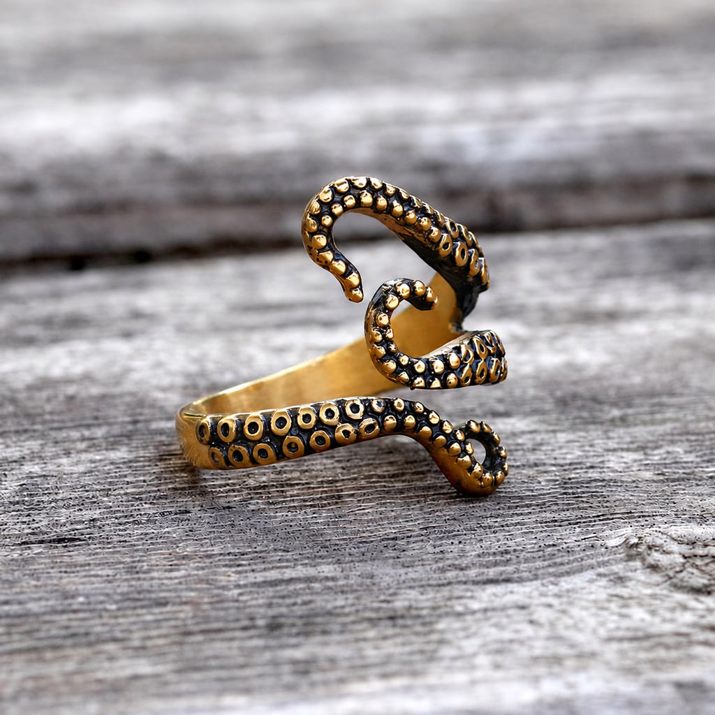Octopus Arms Ring in Stainless Steel