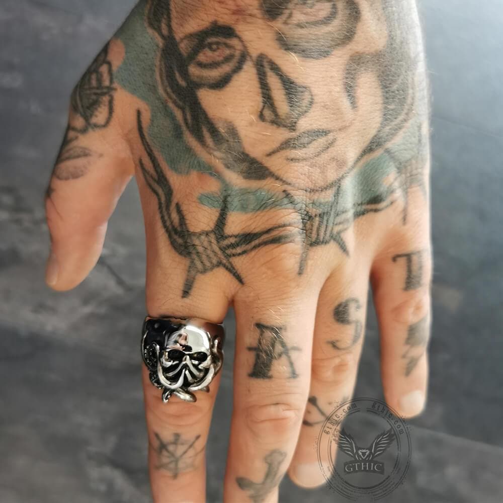 Octopus Seaman Stainless Steel Skull Ring