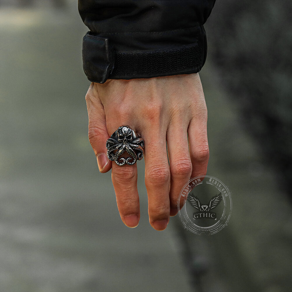 Octopus Skull Stainless Steel Animal Ring