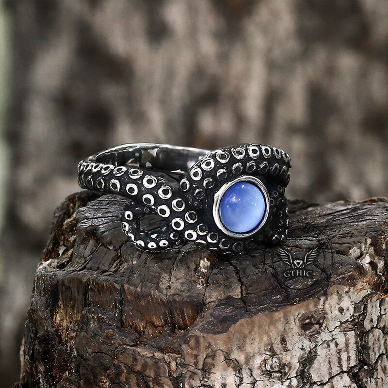 Octopus Tentacle Animal Ring in Stainless Steel