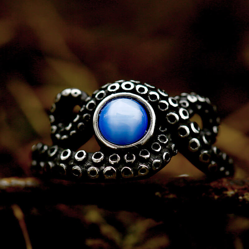Octopus Tentacle Animal Ring in Stainless Steel
