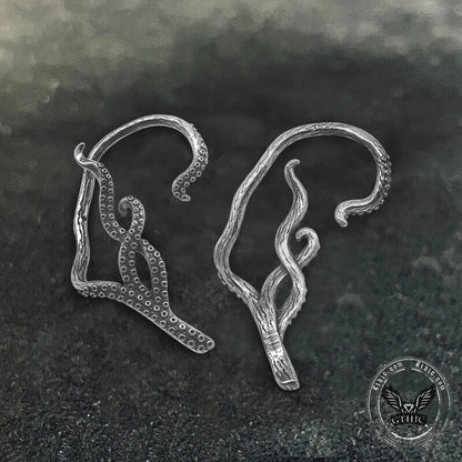 Octopus Tentacles Stainless Steel Ear Cuffs
