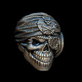 One-Eyed Pirate Sterling Silver Skull Ring