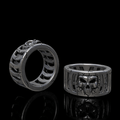 Out Of The Cage Sterling Silver Skull Ring