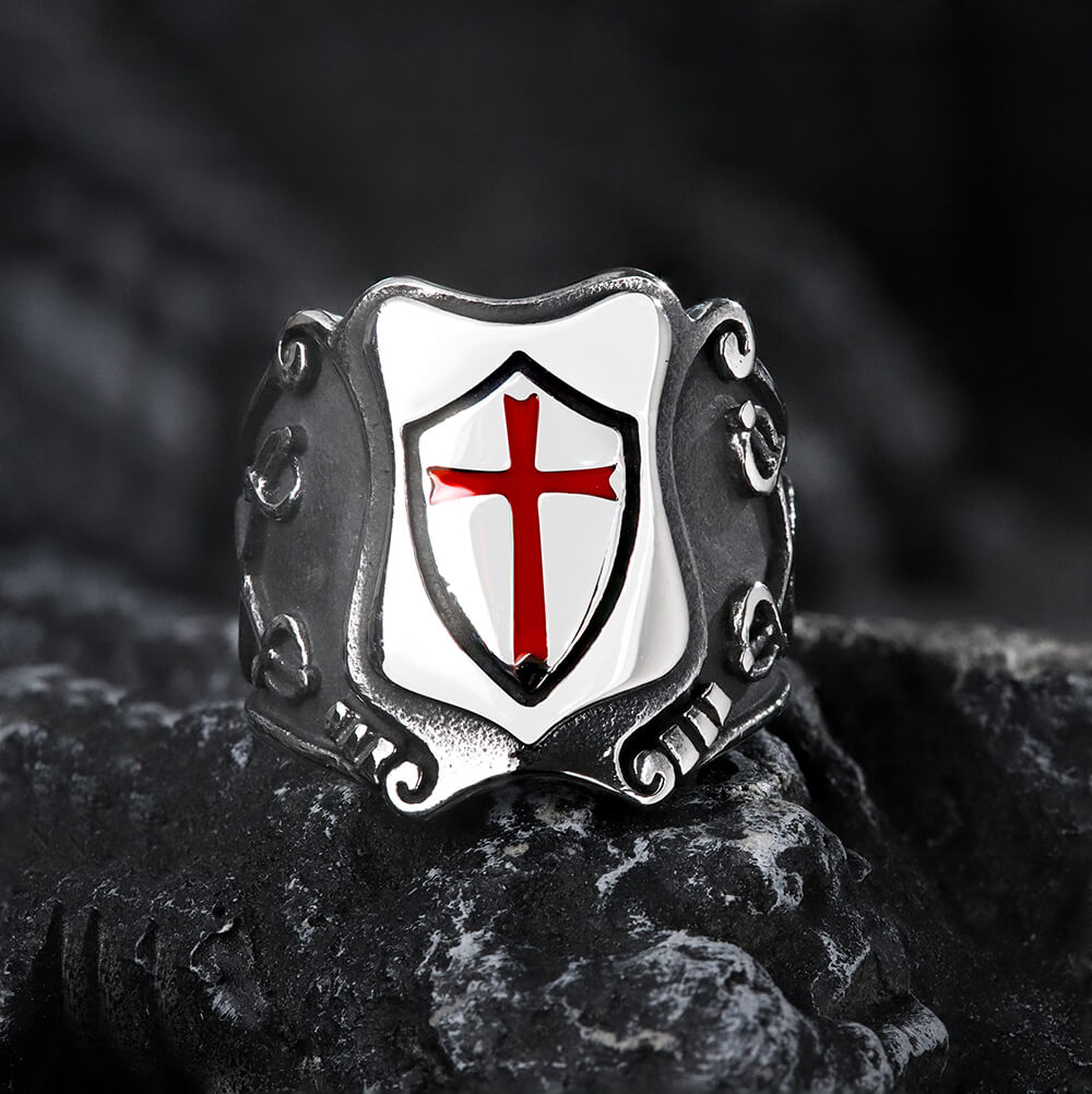 Paladin Shield Ring in Stainless Steel