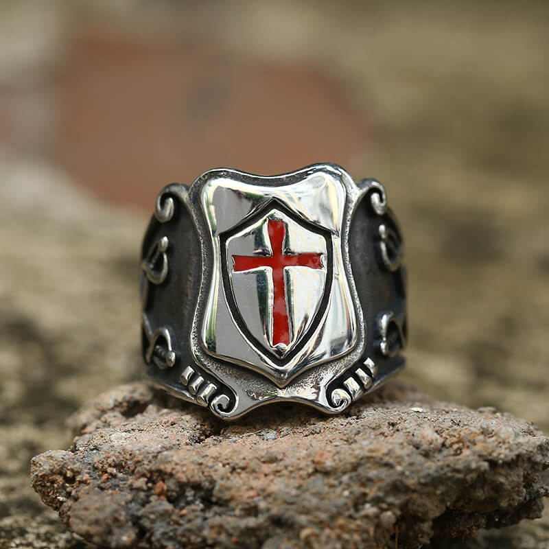 Paladin Shield Ring in Stainless Steel
