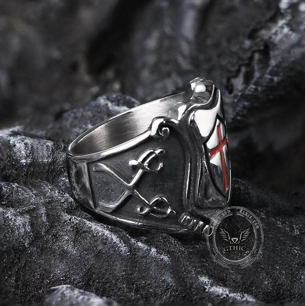 Paladin Shield Ring in Stainless Steel