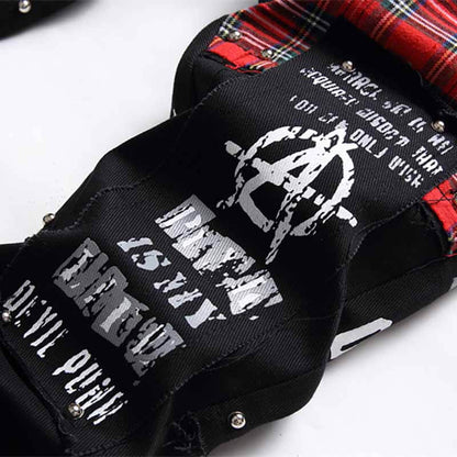 Patch Skull Print Cotton Men's Punk Pants