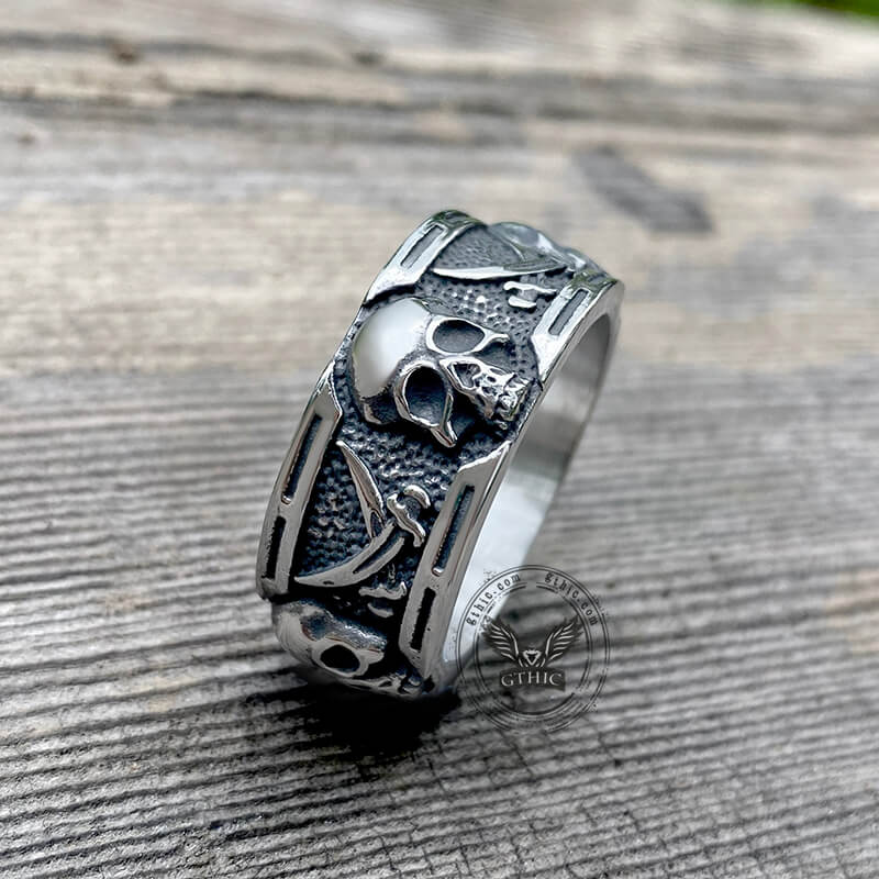 Pirate Sword Stainless Steel Skull Ring