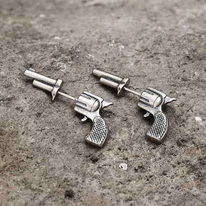 Pistol Stud Earrings in Sterling Silver
