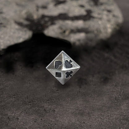 Poker Design Stud Earrings in Sterling Silver