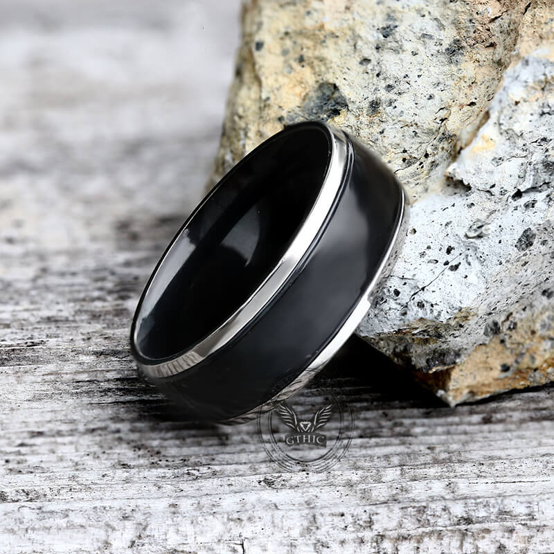 Polished Valknut Titanium Band Viking Ring