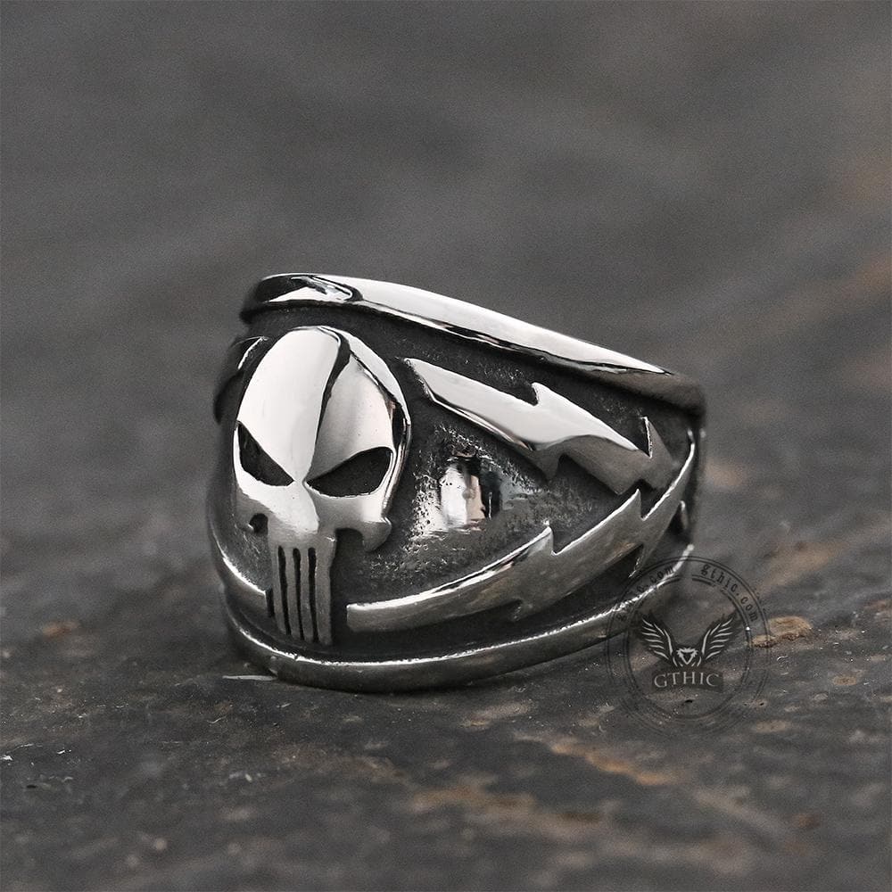 Punisher Skull Stainless Steel Biker Ring