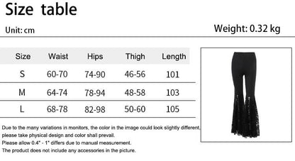 Punk Cross Decoration High-Rise Lace Hollow Flared Pants