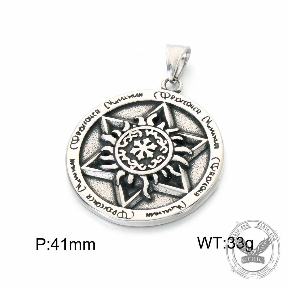 Punk Devil Eye Sun Moon Pendant in Stainless Steel