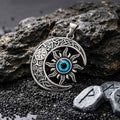 Punk Devil Eye Sun Moon Pendant in Stainless Steel
