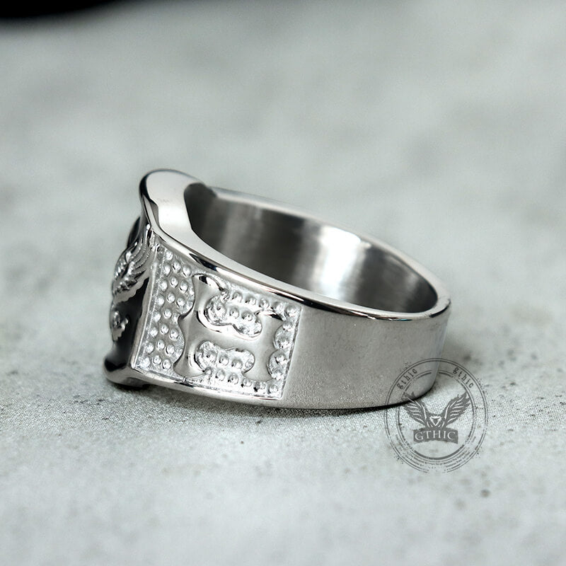 Punk Domineering Eagle Ring in Stainless Steel