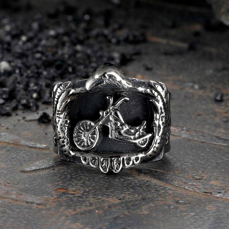 Punk Eagle Motorcycle Biker Ring in Stainless Steel