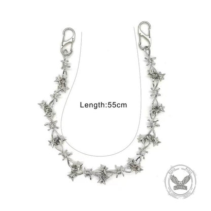 Punk Gothic Meteor Hammer Thorn Alloy Pants Chain