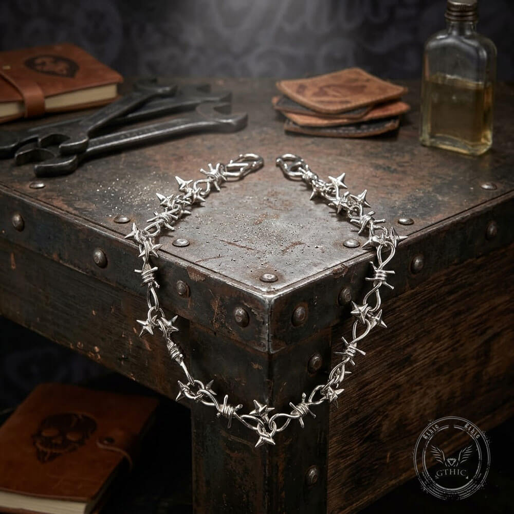 Punk Gothic Meteor Hammer Thorn Alloy Pants Chain