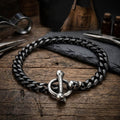 Punk Gothic Skull Bone Stainless Steel OT Buckle Bracelet
