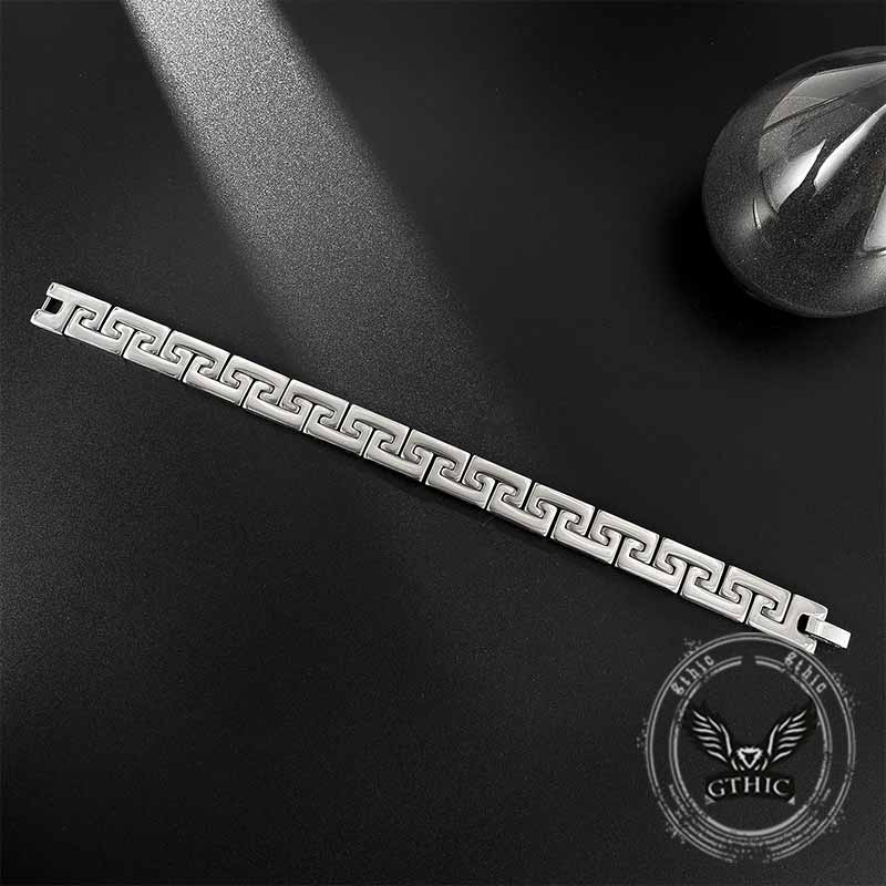Punk Great Wall Pattern Bracelet in Stainless Steel