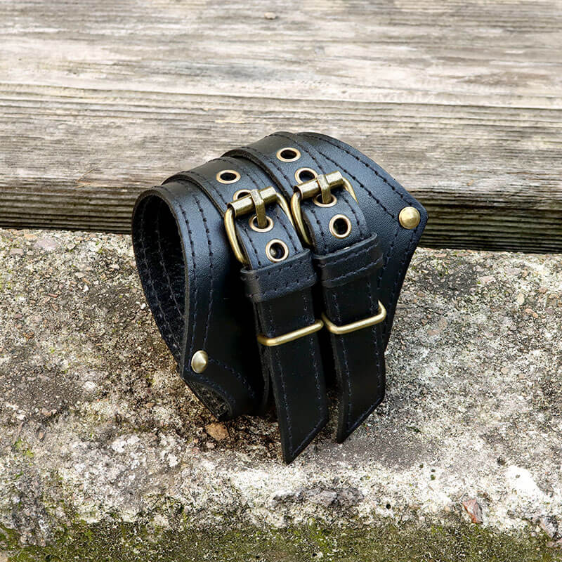 Punk Leather Wristband Bracelet