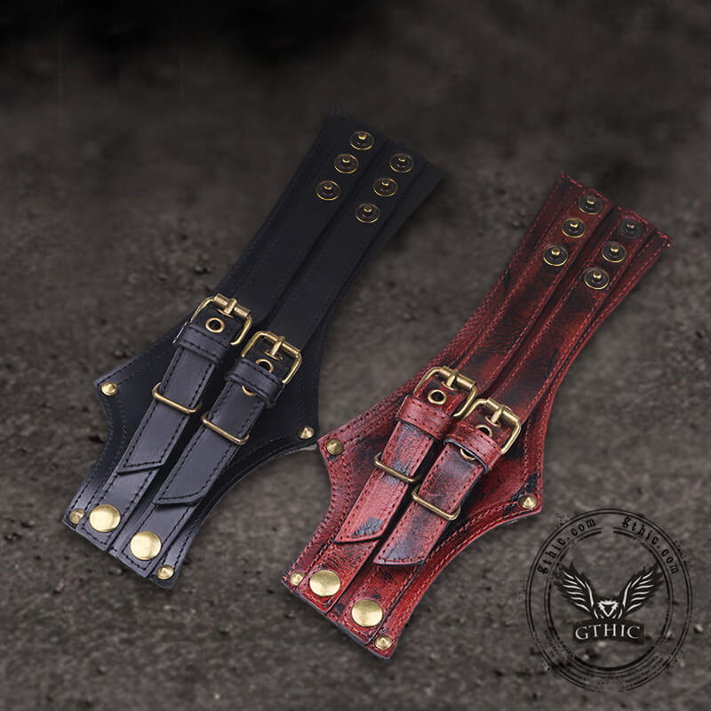 Punk Leather Wristband Bracelet