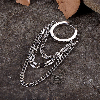 Punk Long Tassel Chain Earrings in Stainless Steel