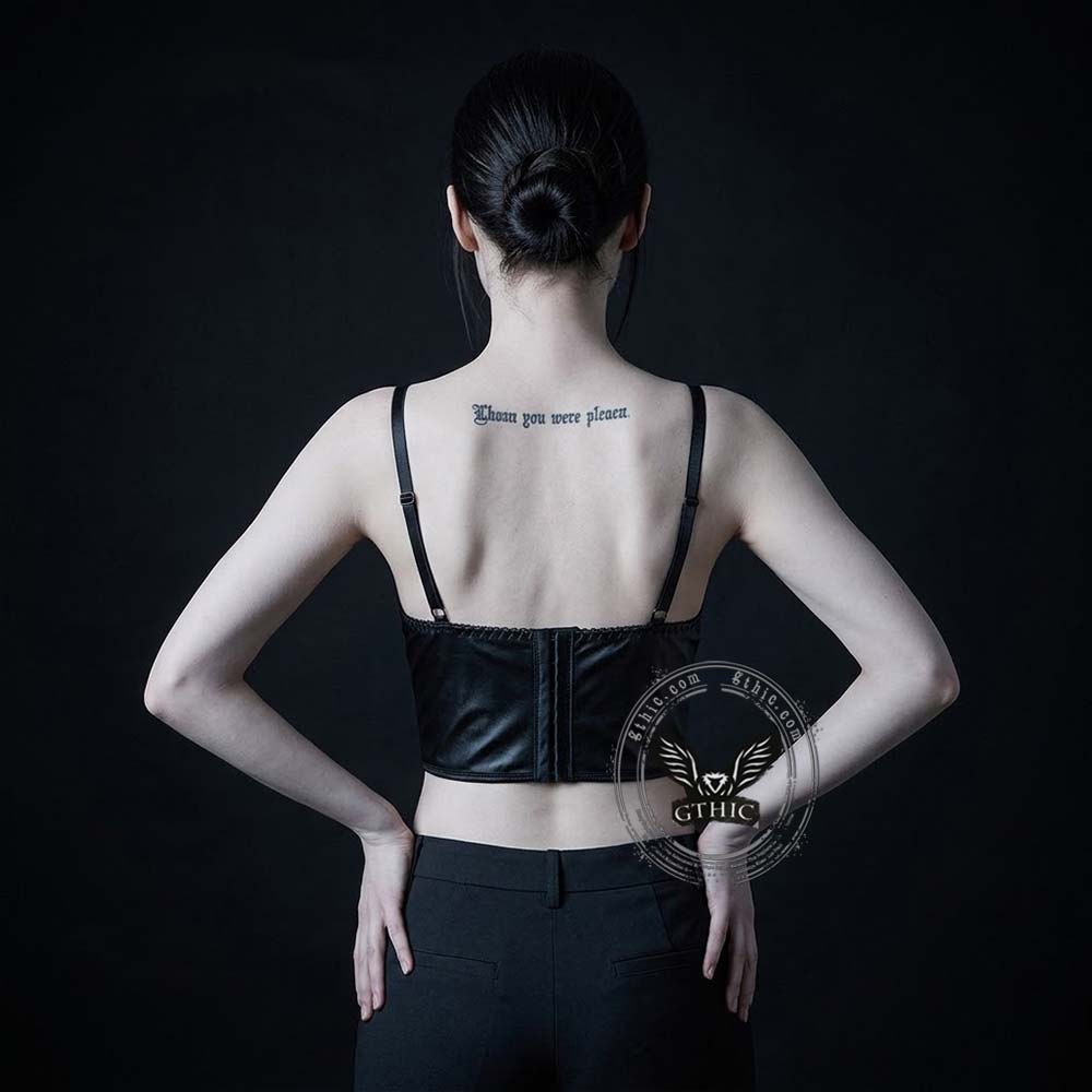 Punk Rivet Studded Slim Y2K PU Leather Camisole
