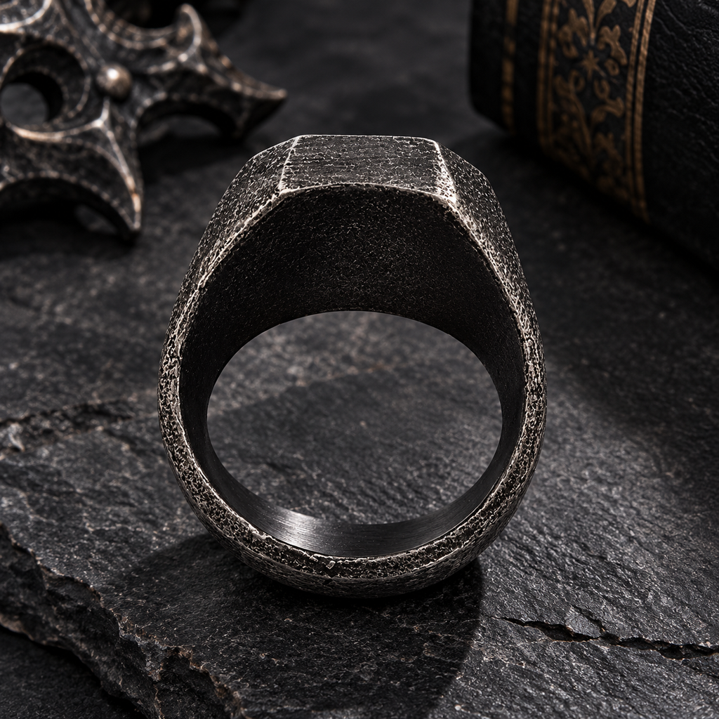 Punk Skull Head Stainless Steel Square Ring