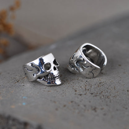 Punk Skull Sterling Silver Ear Cuffs
