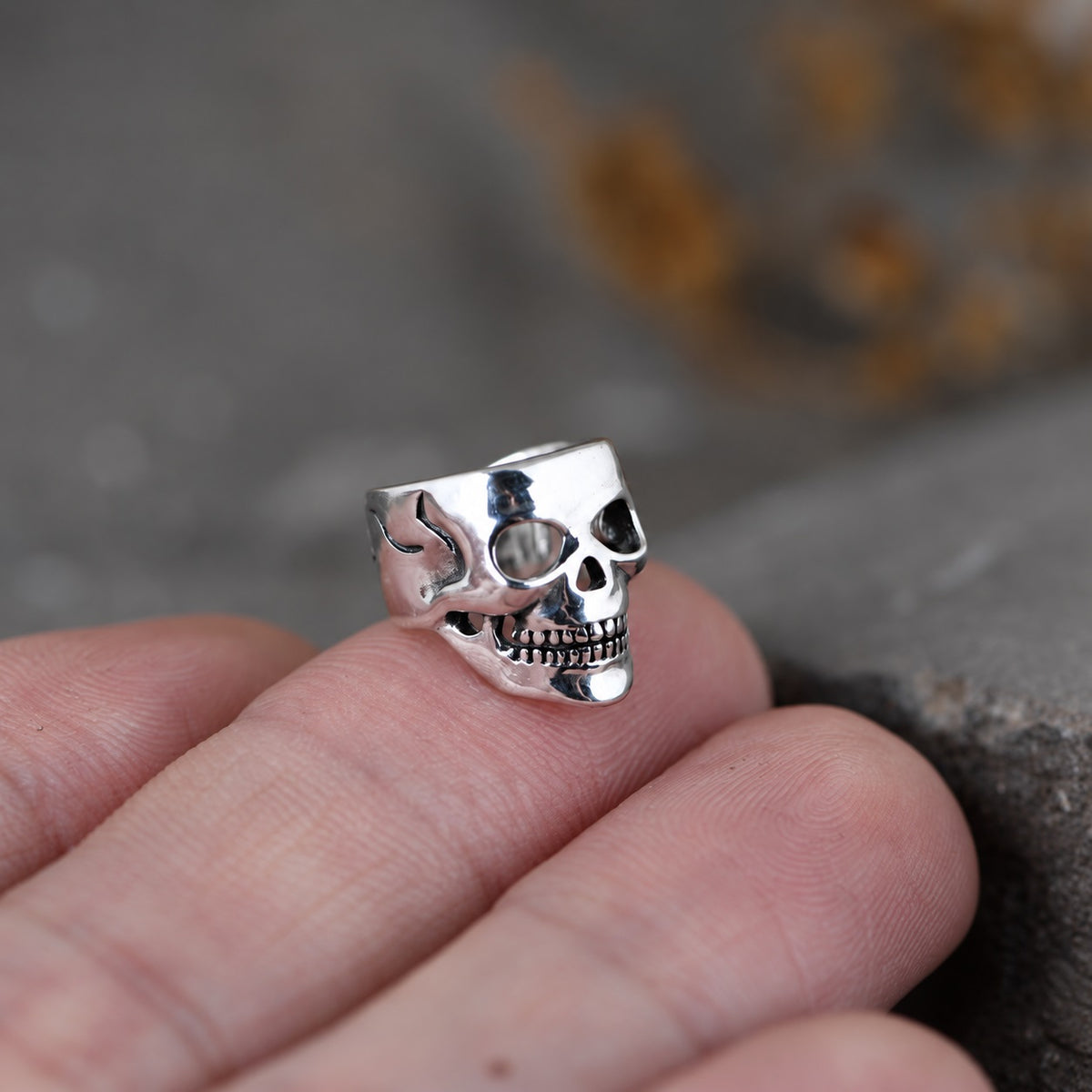 Punk Skull Sterling Silver Ear Cuffs