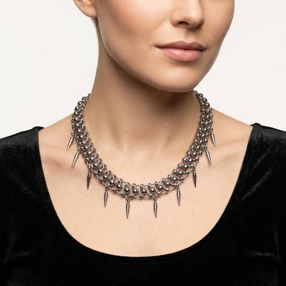 Punk Spike Tassels Stainless Steel Clavicle Necklace