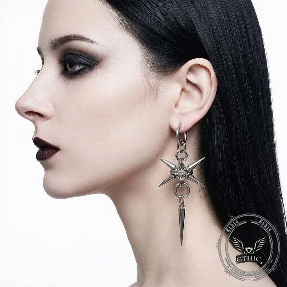 Punk Spiked Hip Hop Earrings in Stainless Steel