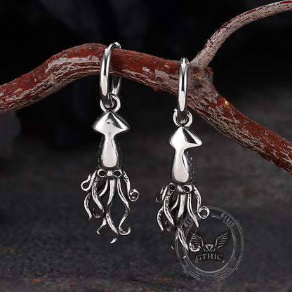 Punk Squid Marine Hoop Earrings in Stainless Steel