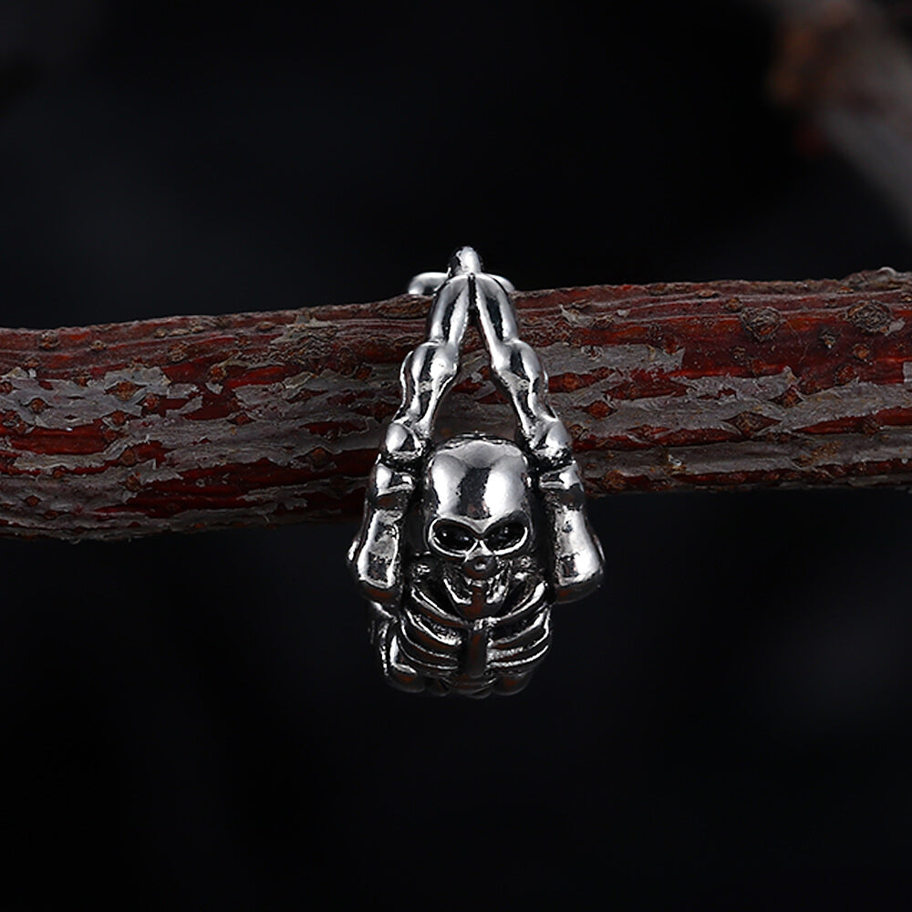 Punk Street Scorpion Skull Hoop Earrings in Stainless Steel