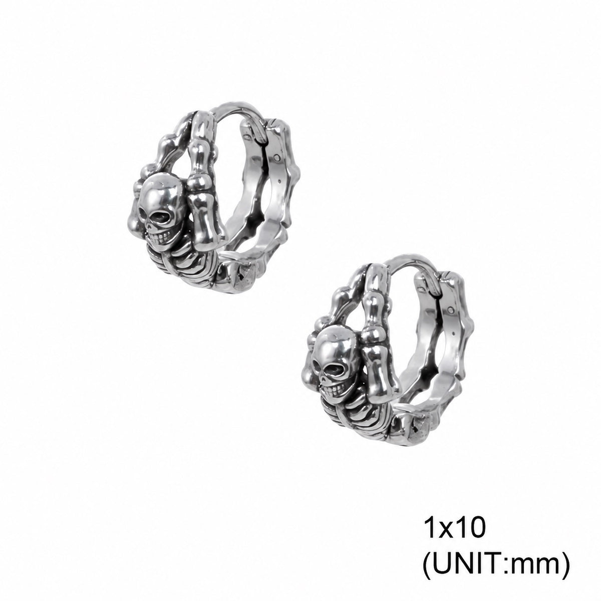 Punk Street Scorpion Skull Hoop Earrings in Stainless Steel