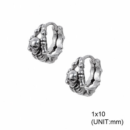 Punk Street Scorpion Skull Hoop Earrings in Stainless Steel